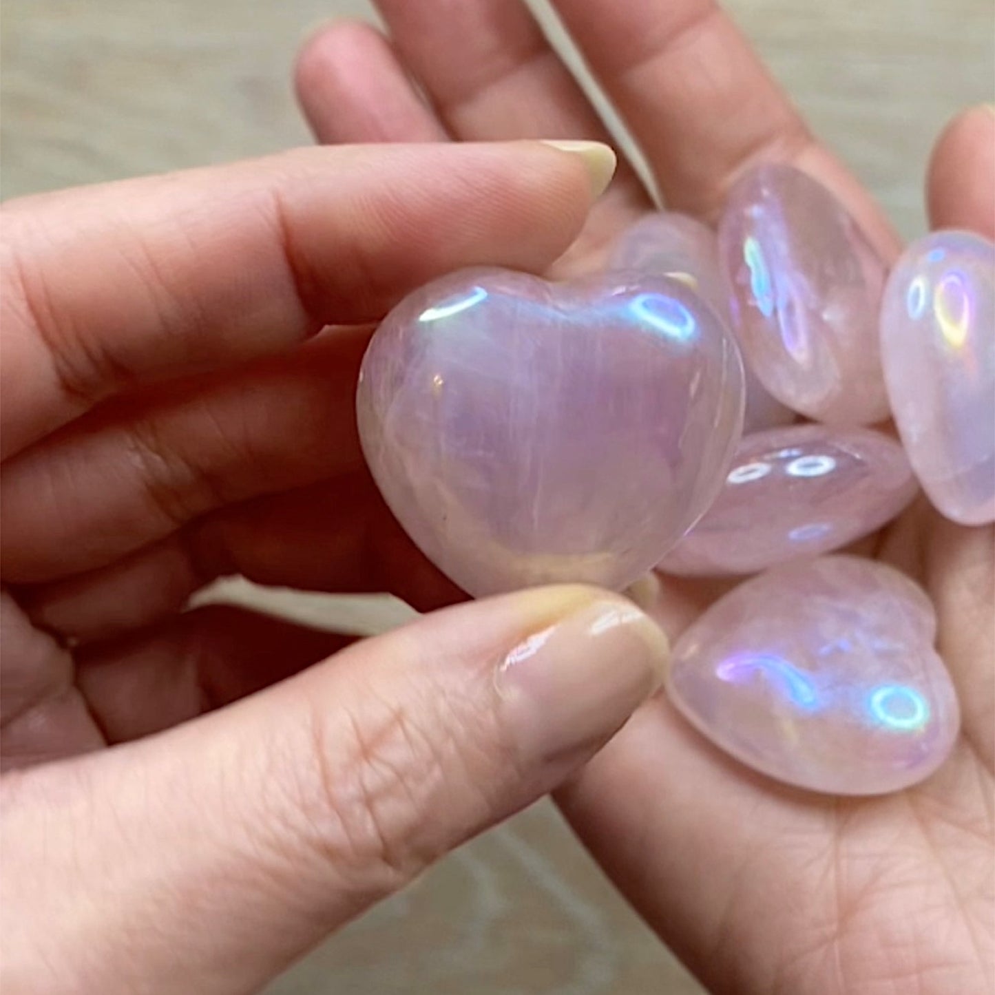 Angel Aura Rose Quartz Heart