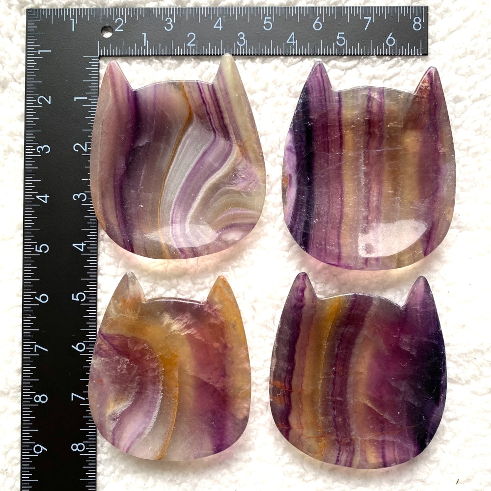 Purple Fluorite Kitty Face Trinket Dish