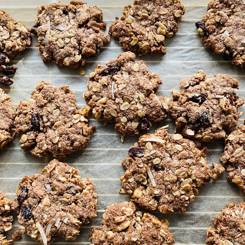 oatmeal cookies on an oven rack