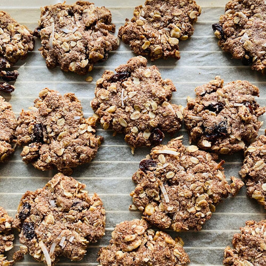 oatmeal cookies on an oven rack