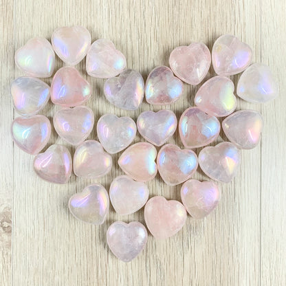 Angel Aura Rose Quartz Heart