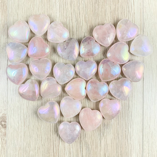 Angel Aura Rose Quartz Heart