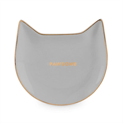 Pawsome Ceramic Tea or Trinket Tray - Gray