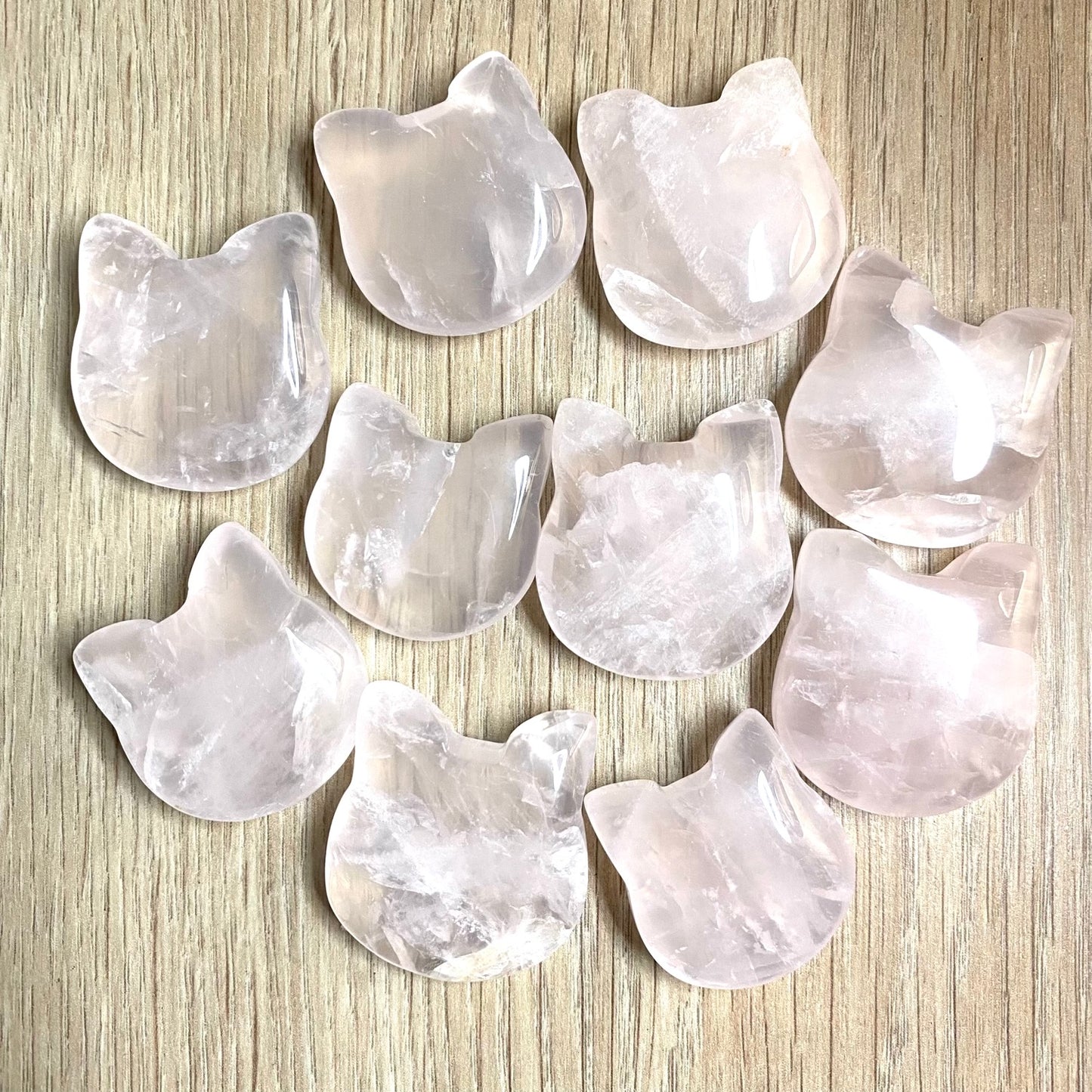 Rose Quartz Kitty Face