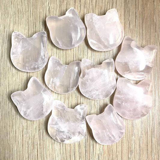 Rose Quartz Kitty Face