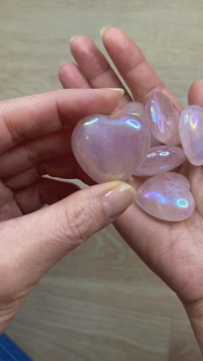 Angel Aura Rose Quartz Heart