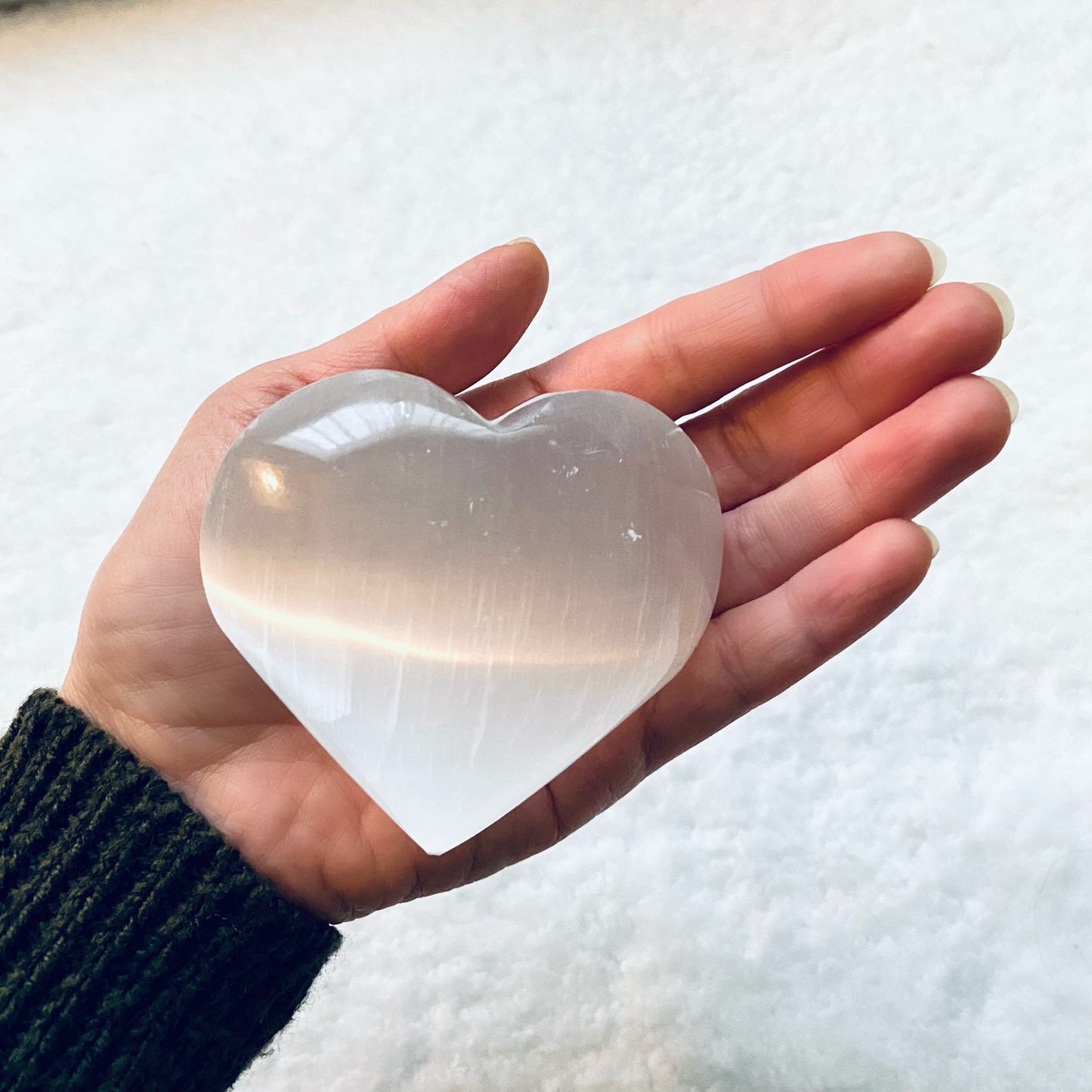 Selenite Crystal Heart